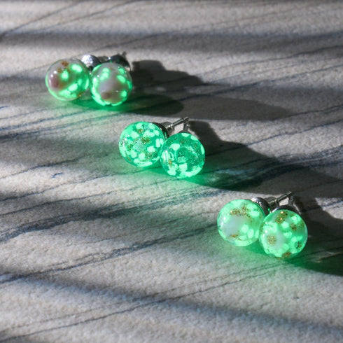 Periwinkle | .925 Sterling Silver | Mini Firefly Glass Stud Earrings